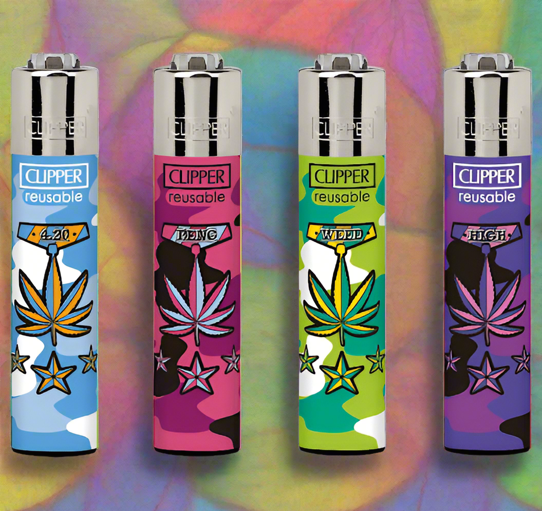 clipper lighter - leaves