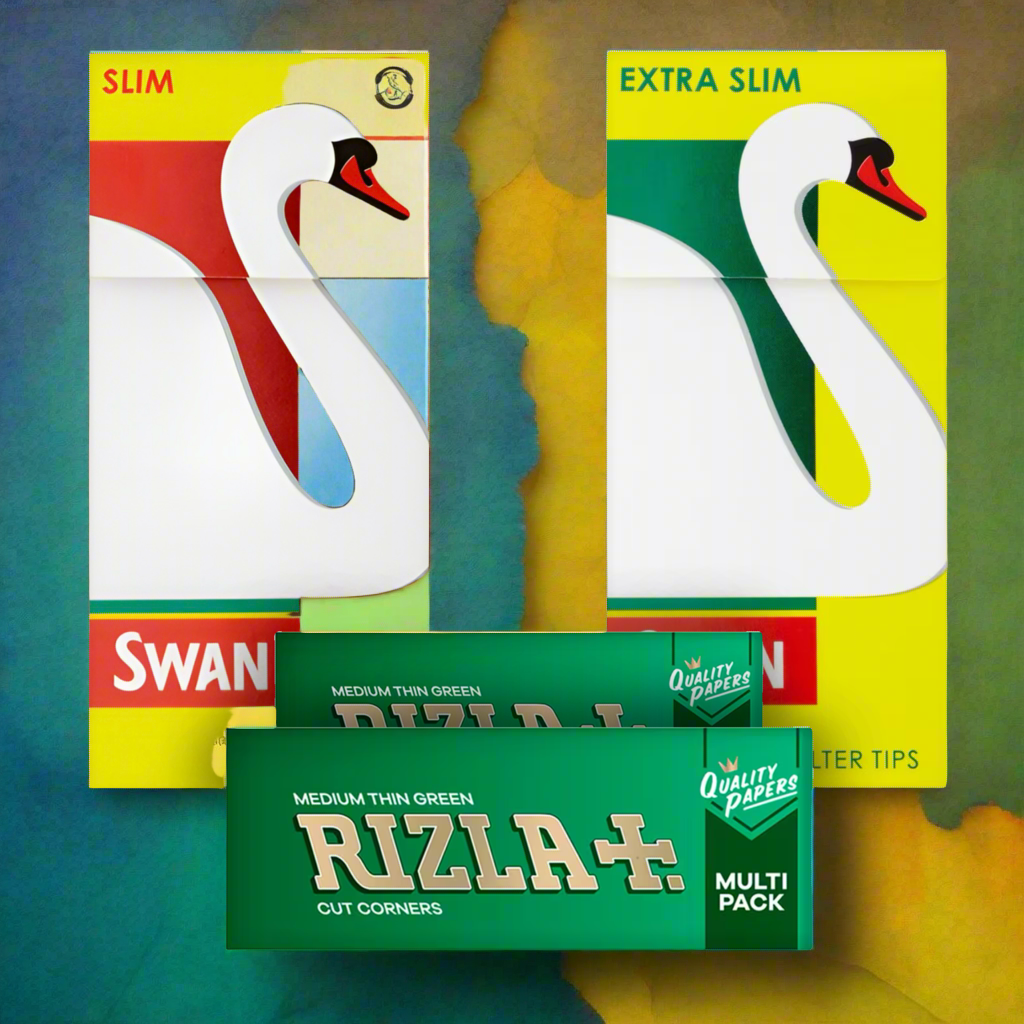 swan filters + 2 green rizla papers combo bundle