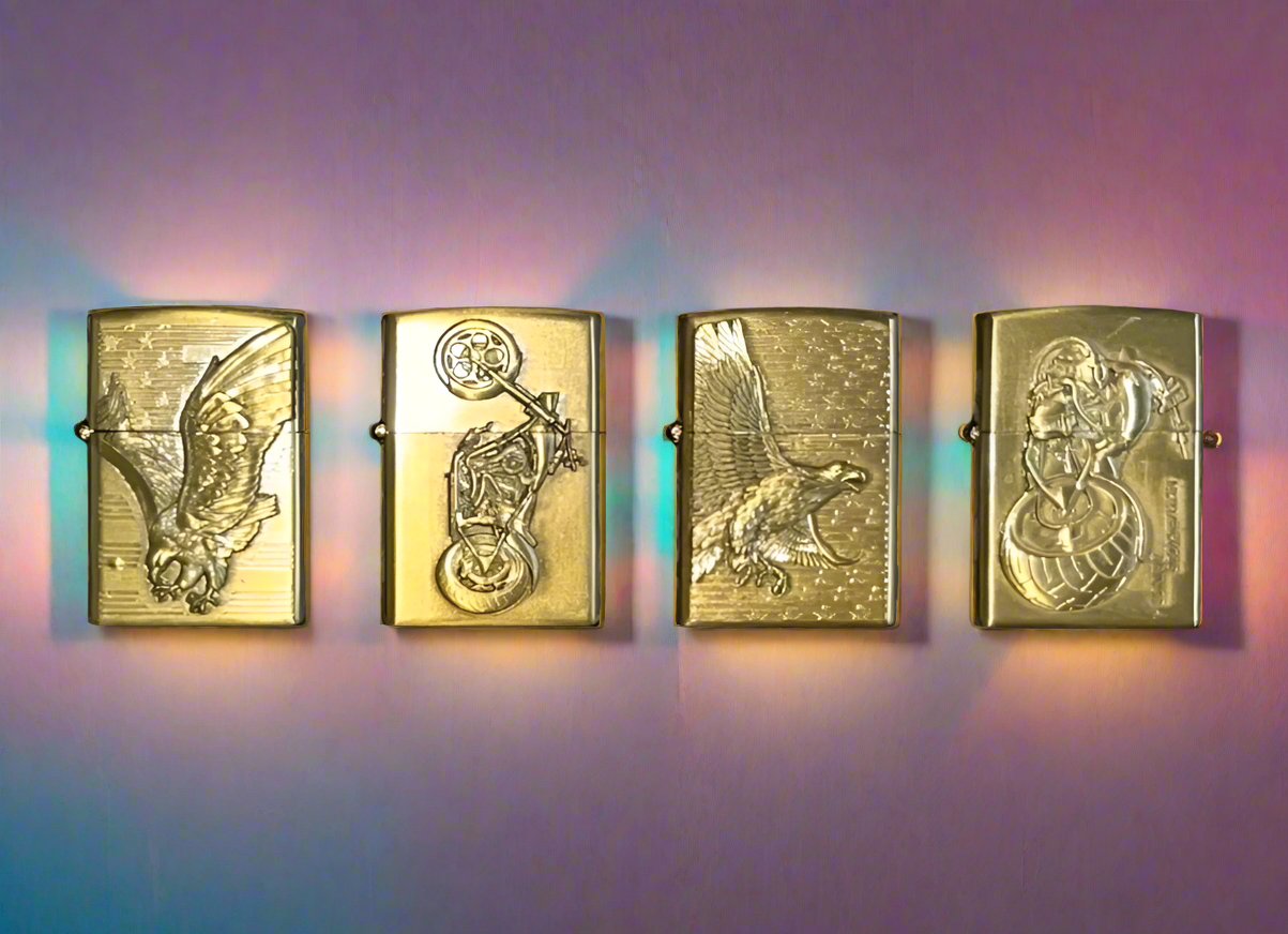 gold windproof metal lighter